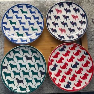 Draper James- Frenchie/Lab/Scottie/Dachshund Dog 6” Plates Set of 4